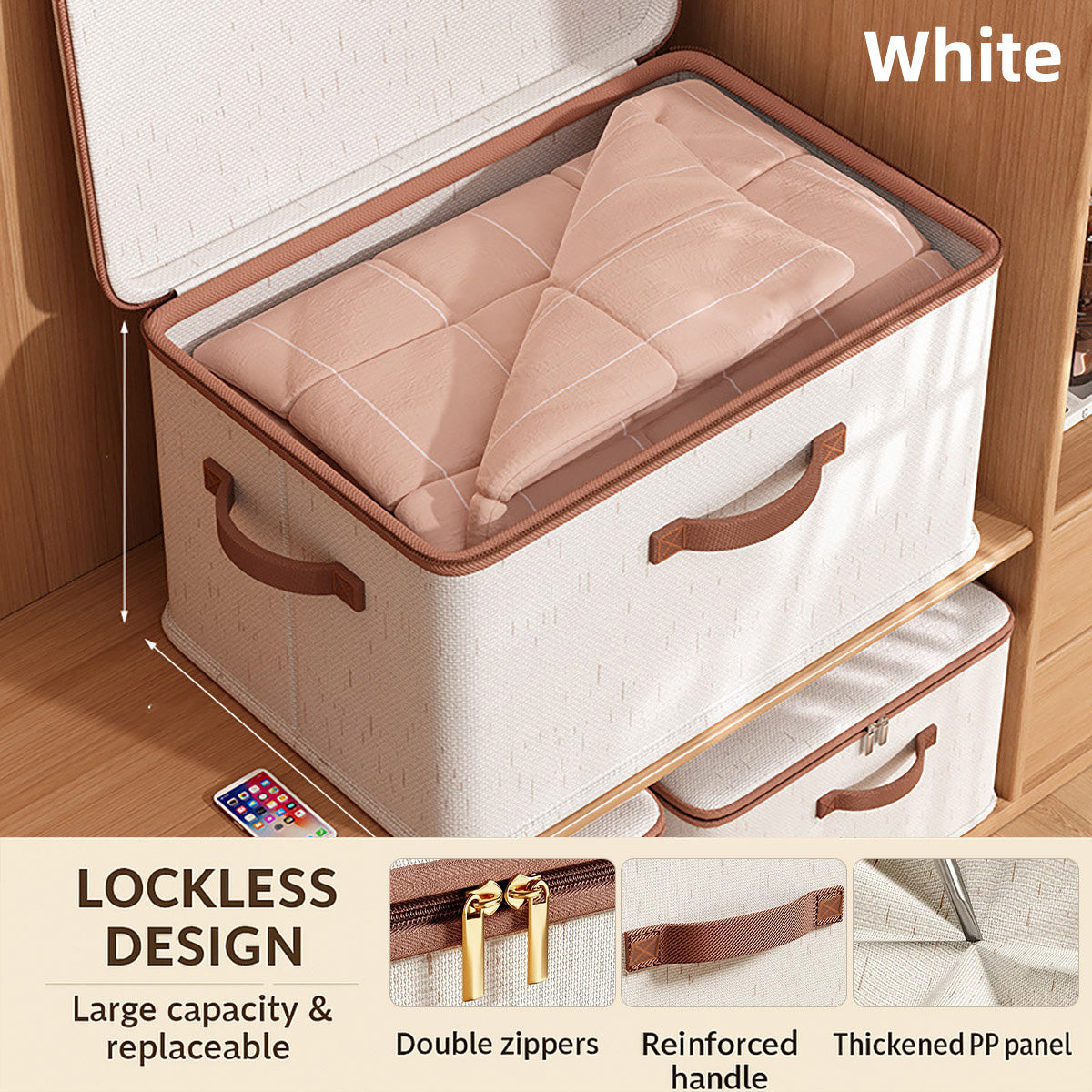 XL Cotton Linen Clothing Box Two Colours | StorageOZ