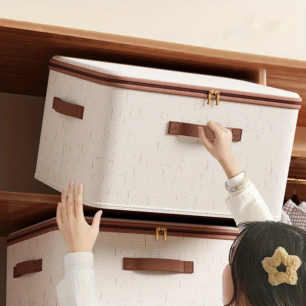 XL Cotton Linen Clothing Box Two Colours | StorageOZ