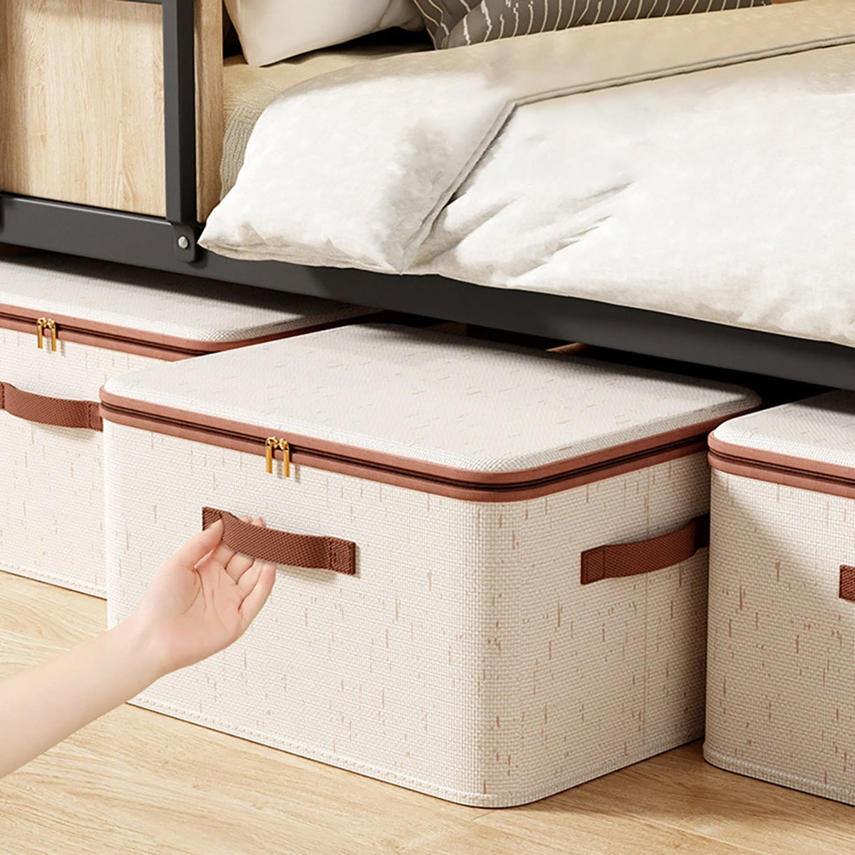 XL Cotton Linen Clothing Box Two Colours | StorageOZ