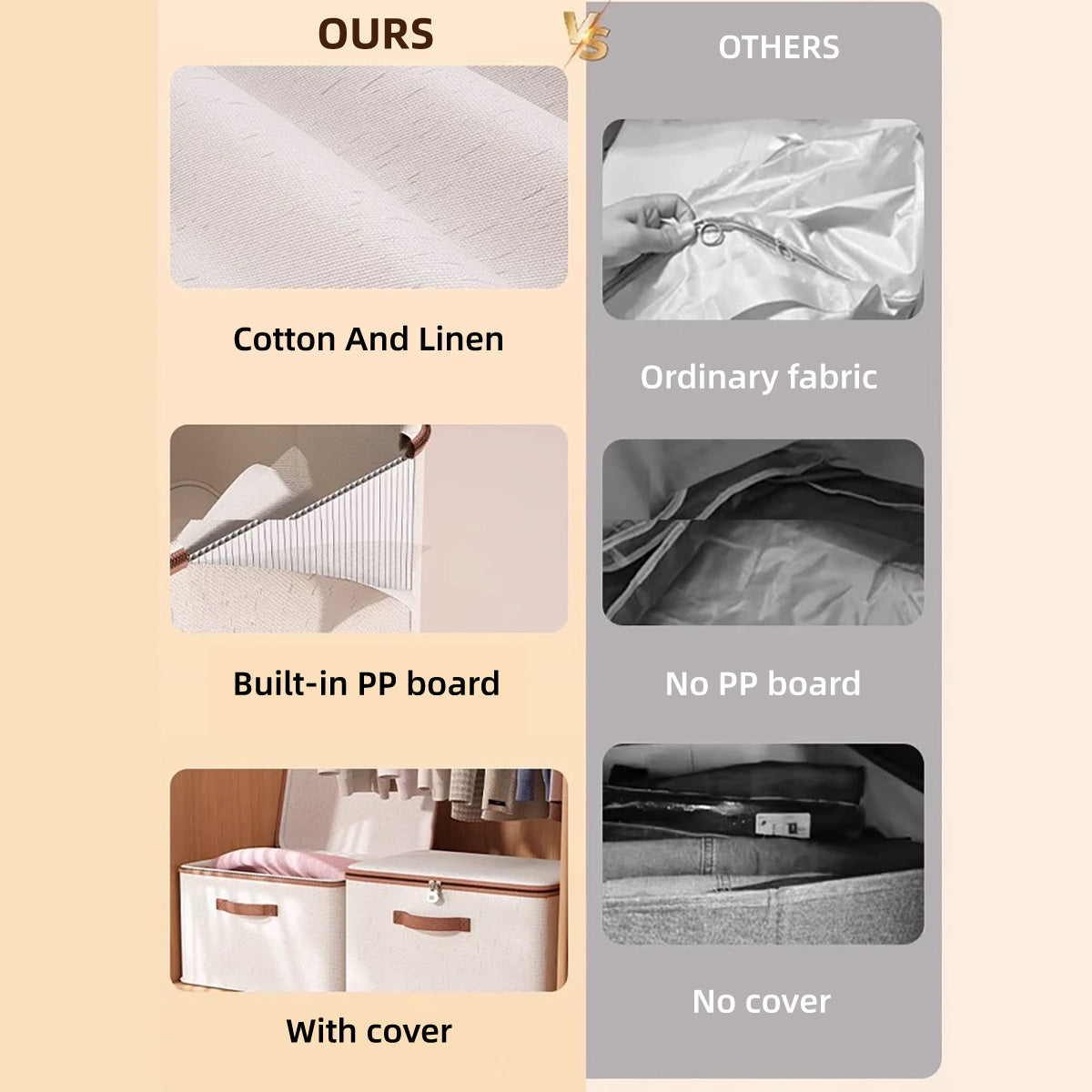 XL Cotton Linen Clothing Box Two Colours | StorageOZ