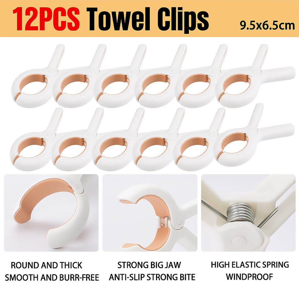 12 Pcs White Clips Desk Storage Organiser | StorageOZ