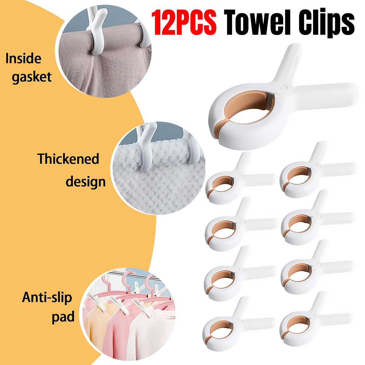 12 Pcs White Clips Desk Storage Organiser | StorageOZ