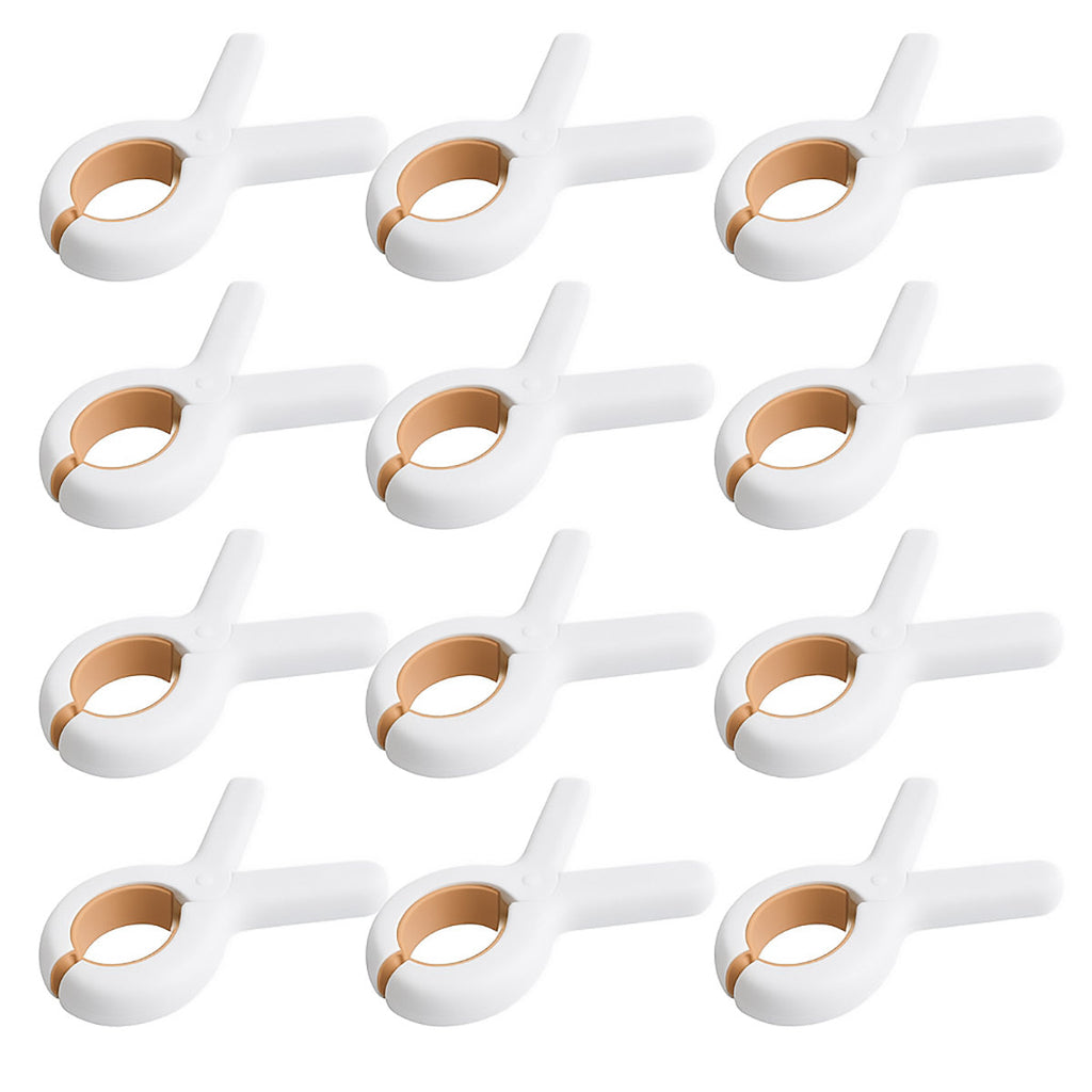 12 Pcs White Clips Desk Storage Organiser | StorageOZ