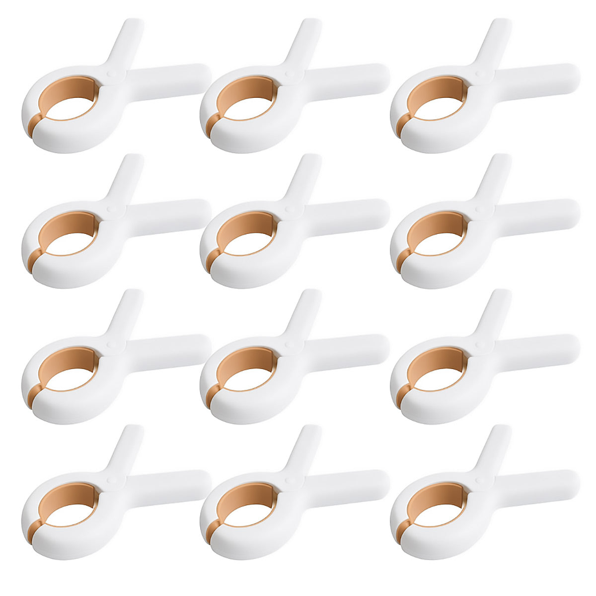 12 Pcs White Clips Desk Storage Organiser | StorageOZ