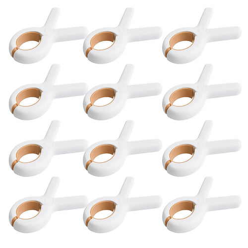 12 Pcs White Clips Desk Storage Organiser | StorageOZ