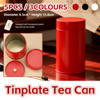 5 Pcs Tin Tea Canisters Three Colours Set | StorageOZ