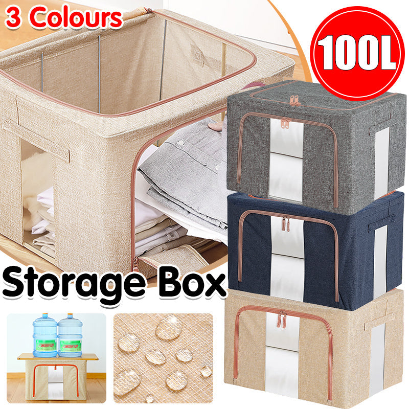 100L Stackable Foldable Storage Box Organiser | StorageOZ