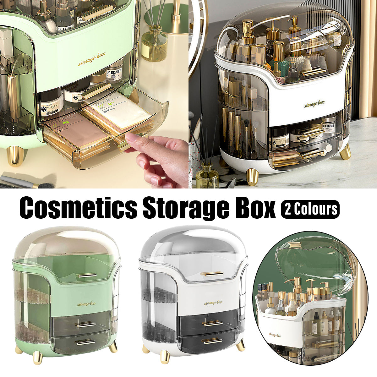 Large Cosmetic Storage Box in Two Colours | StorageOZ