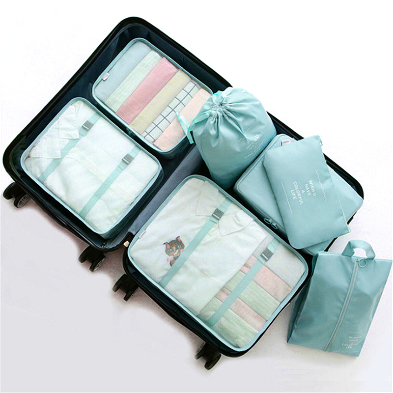 7 Pcs Oxford Packing Cube Set Six Colours | StorageOZ