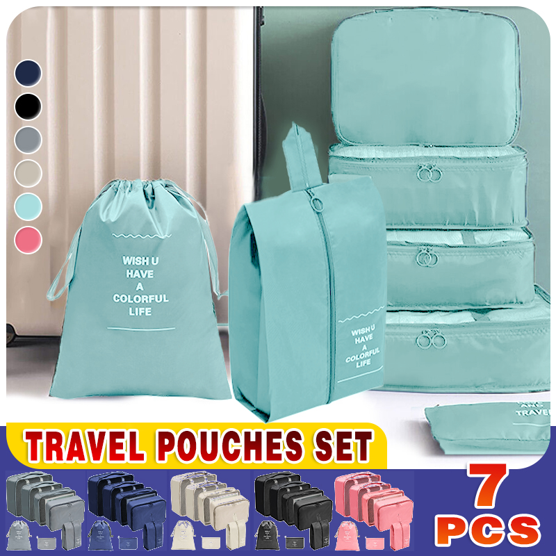 7 Pcs Oxford Packing Cube Set Six Colours | StorageOZ