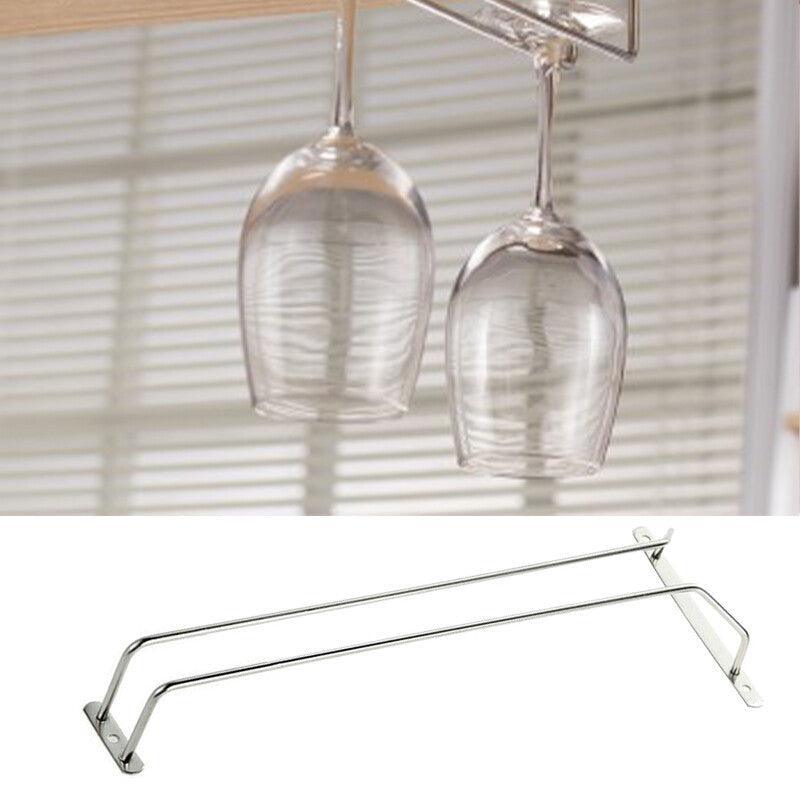 Under Cabinet Wine Glass Holder Steel Rack | StorageOZ