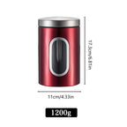 3 Pcs Windowed Steel Jars in Three Colours | StorageOZ