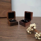 Walnut Wood Ring Box with Velvet Lining Case | StorageOZ