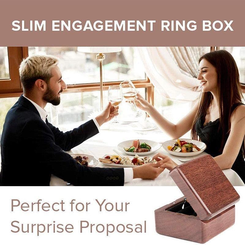 Walnut Wood Ring Box with Velvet Lining Case | StorageOZ
