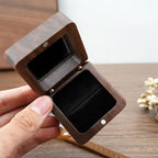 Walnut Wood Ring Box with Velvet Lining Case | StorageOZ