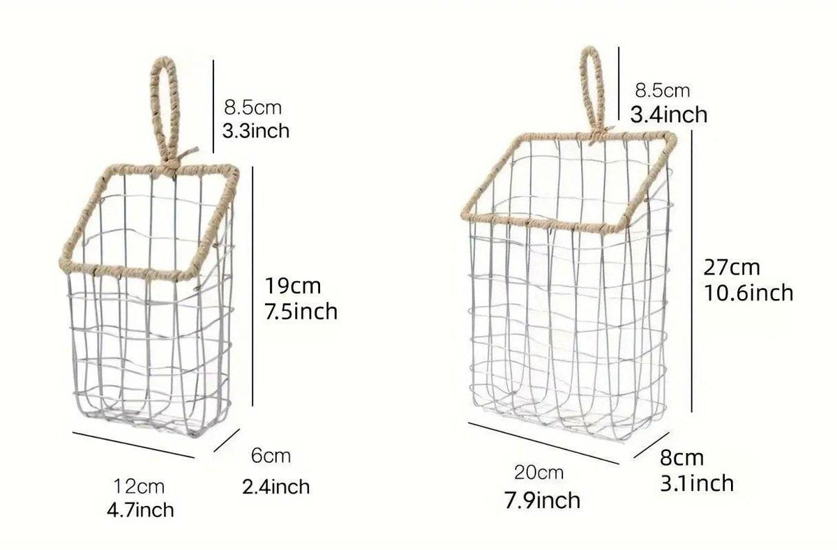 Nordic Wire Storage Basket in Two Sizes Set | StorageOZ