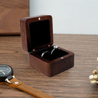 Walnut Wood Ring Box with Velvet Lining Case | StorageOZ