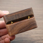 Walnut Wood Ring Box with Velvet Lining Case | StorageOZ