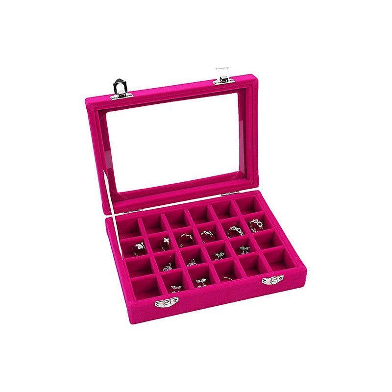 24 Grid Jewellery Case in Seven Colours Set | StorageOZ