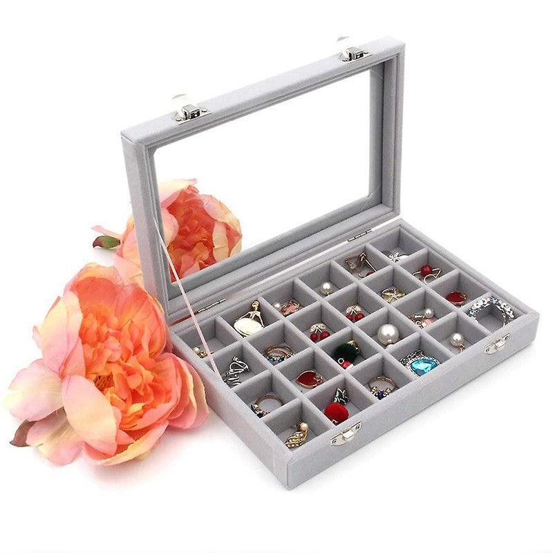 24 Grid Jewellery Case in Seven Colours Set | StorageOZ