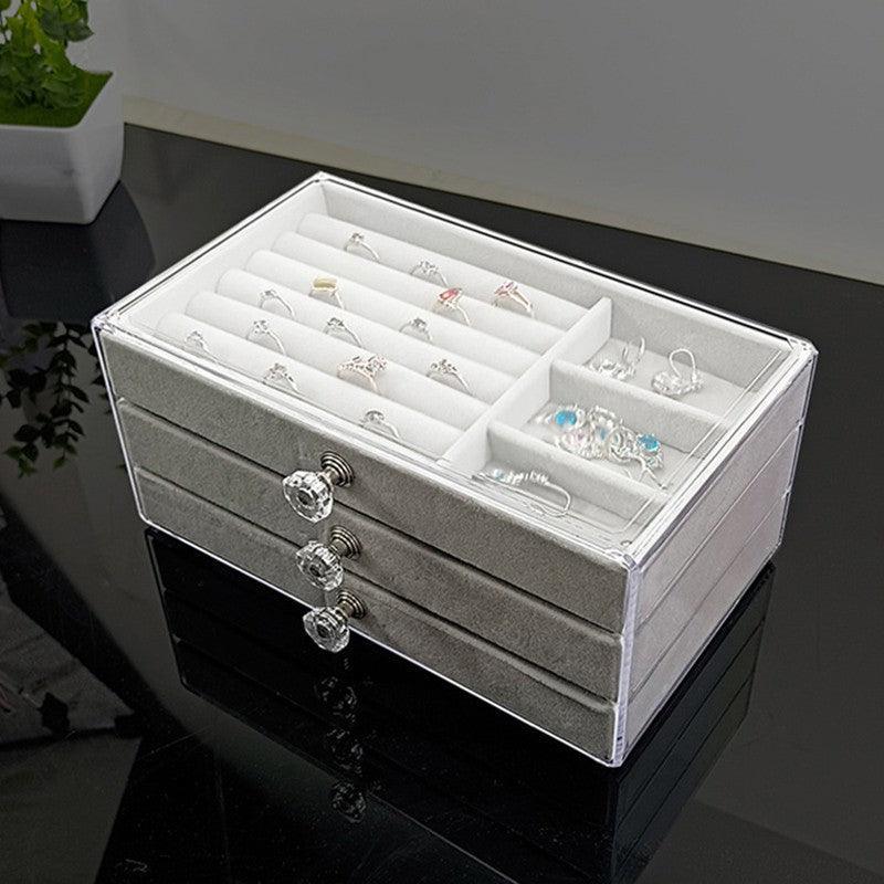 Acrylic Jewellery Drawer in Beige or Grey | StorageOZ