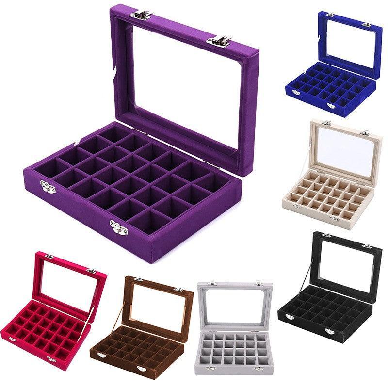 24 Grid Jewellery Case in Seven Colours Set | StorageOZ
