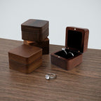 Walnut Wood Ring Box with Velvet Lining Case | StorageOZ