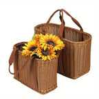 Rattan Style Woven Storage Basket Two Sizes | StorageOZ