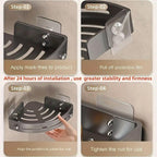 Black Corner Shower Caddy with Drain Slots | StorageOZ