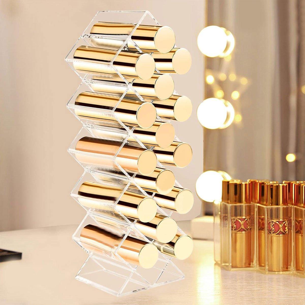 Vertical Clear Lipstick Rack for Vanity Storage | StorageOZ