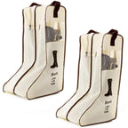 Home 4 Pcs Beige Boot Shoe Storage Bag Set | StorageOZ