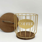 Iron Wood Coffee Capsule Basket Two Colours | StorageOZ