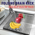 Foldable Stainless Steel Dish Drain Rack | StorageOZ