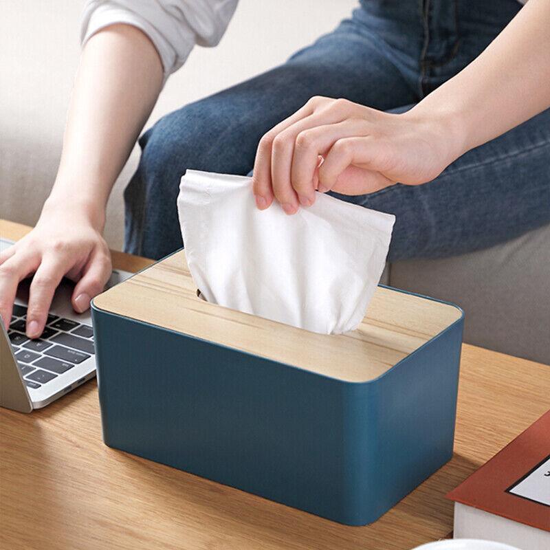 PP Wood Tissue Box Cover in Four Colours | StorageOZ