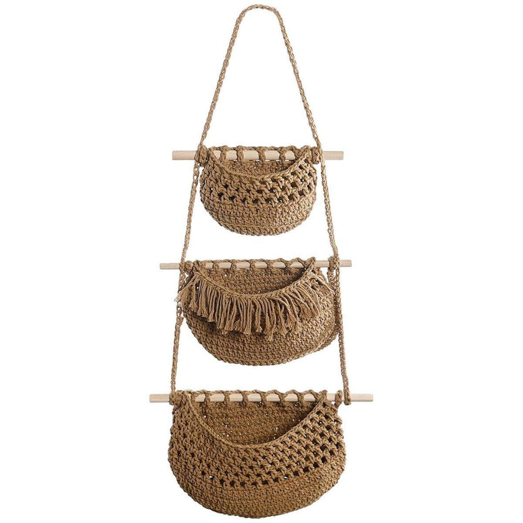 3 Layer Cotton Rope Wall Basket Two Colours | StorageOZ