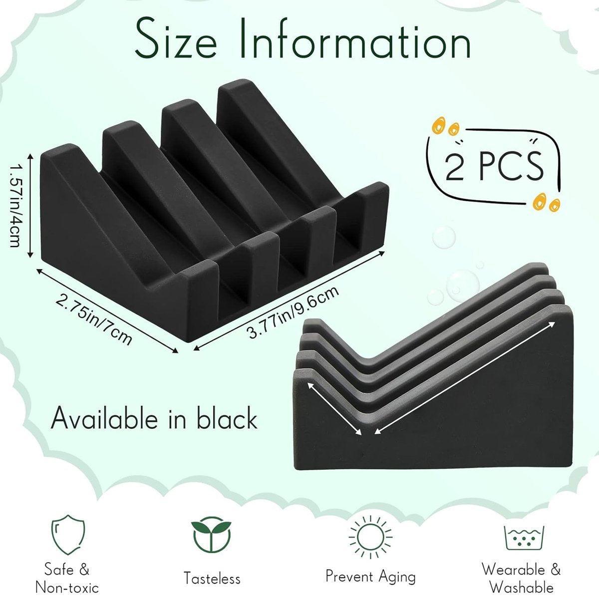 2 Pcs Silicone Soap Dish Holders Two Colours | StorageOZ