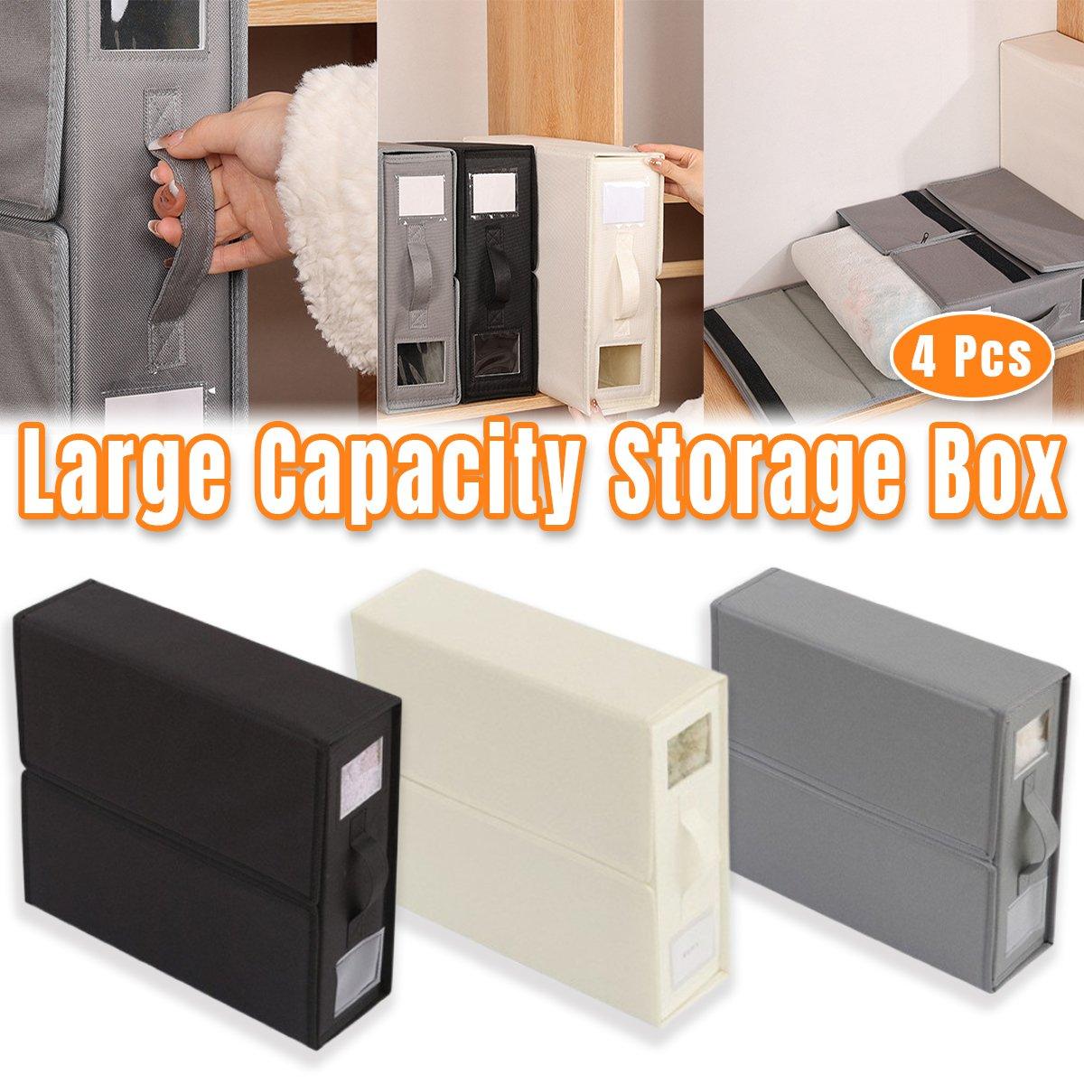 4 Pcs Collapsible Storage Boxes Three Colours | StorageOZ