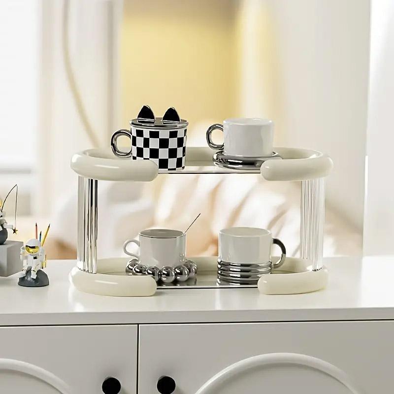 Two Tier Mug Organiser in Two Colours Set | StorageOZ