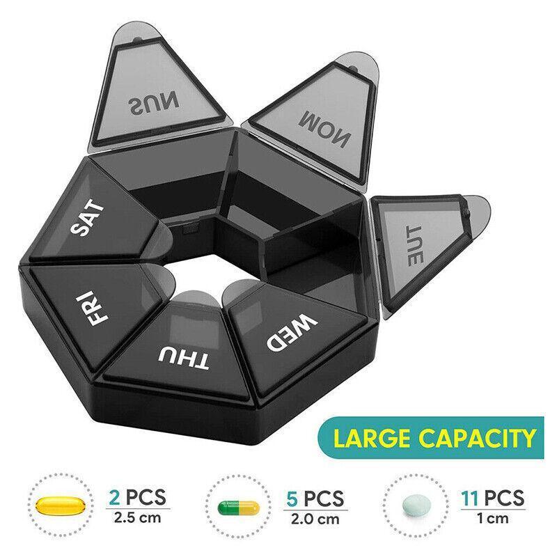 2 Pcs 7 Grid Pill Storage Boxes Eight Colours | StorageOZ