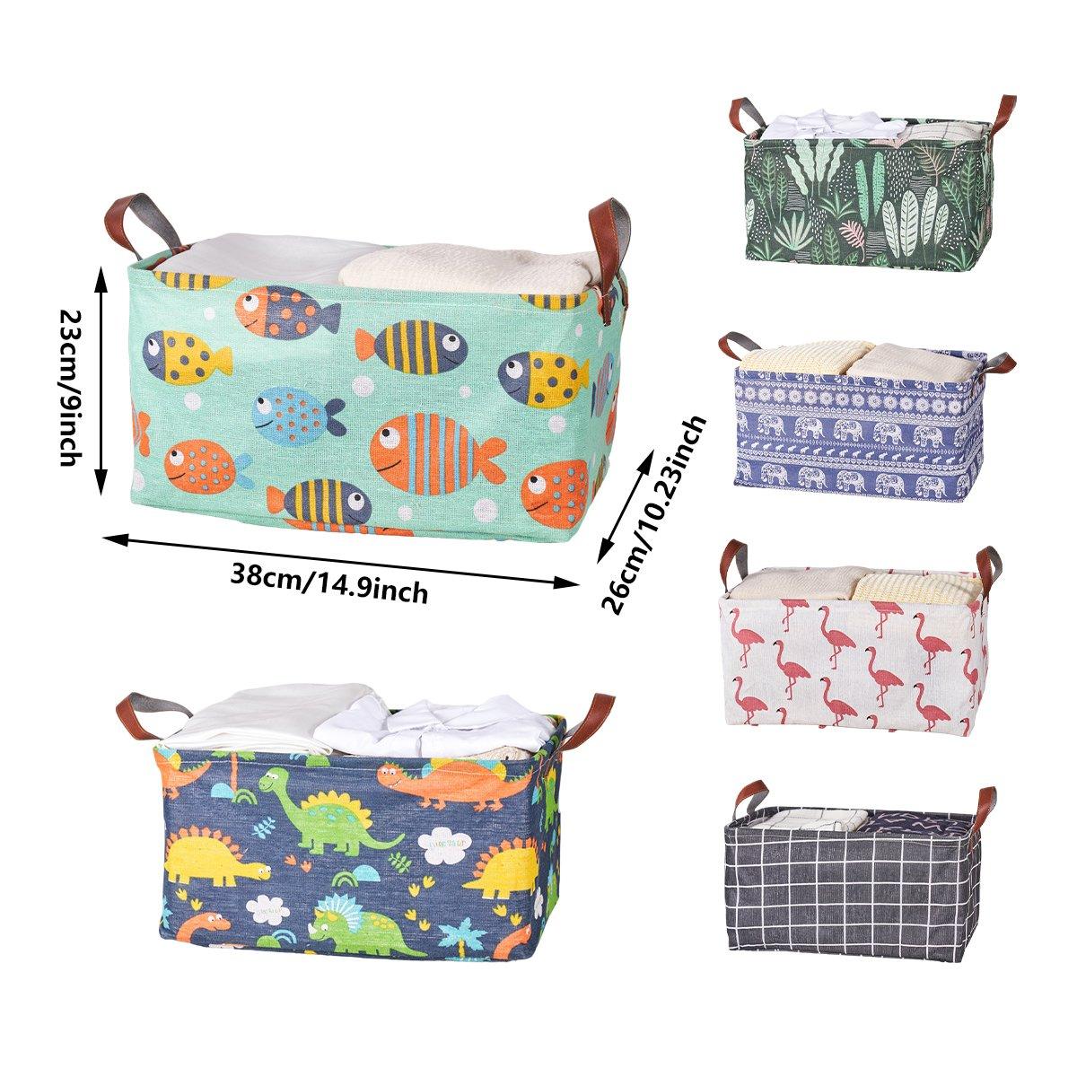Cotton Linen Storage Baskets Six Prints Set | StorageOZ