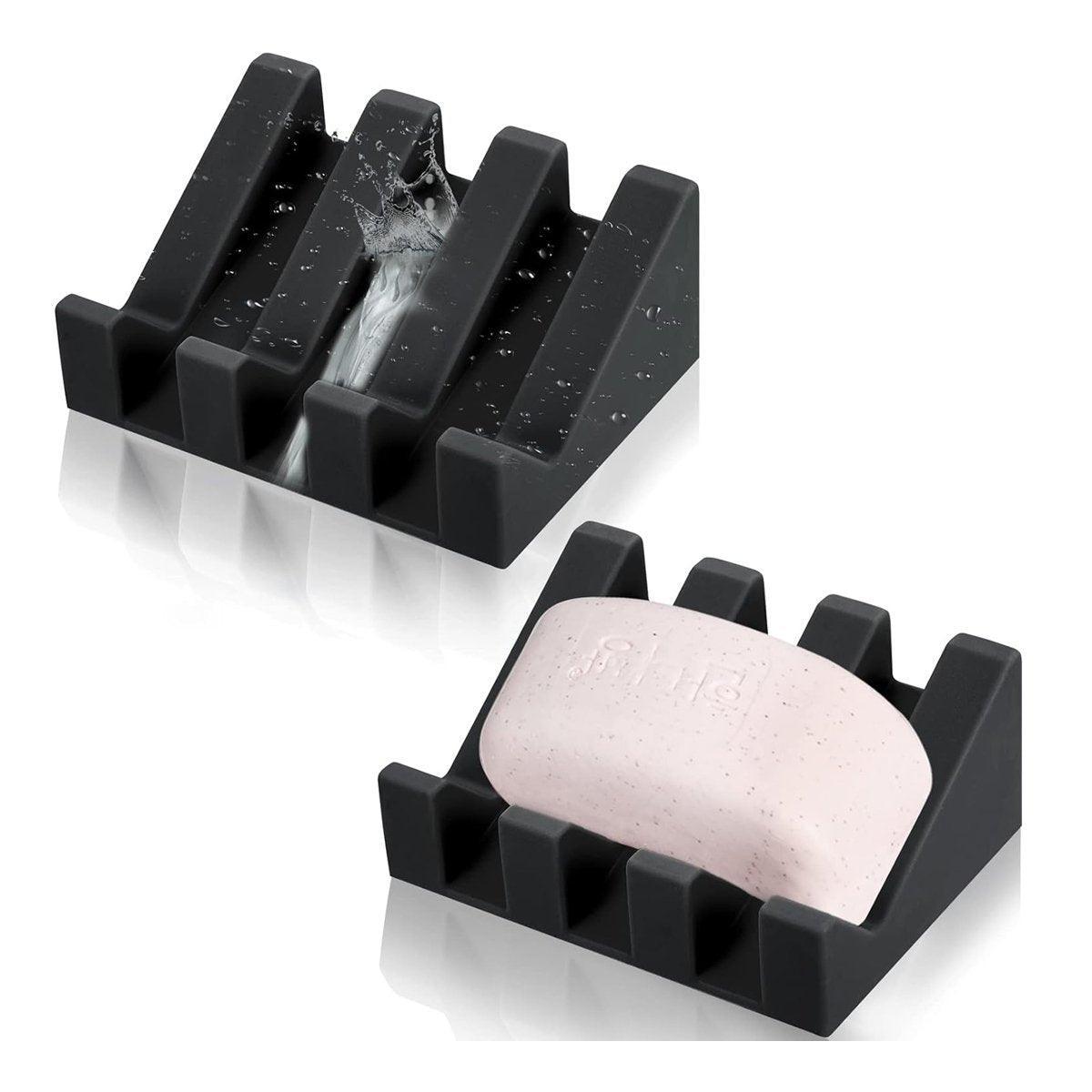 2 Pcs Silicone Soap Dish Holders Two Colours | StorageOZ
