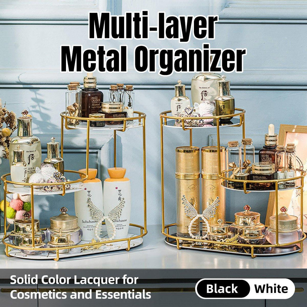 Two Tier Metal Marble Tray Storage Rack Set | StorageOZ