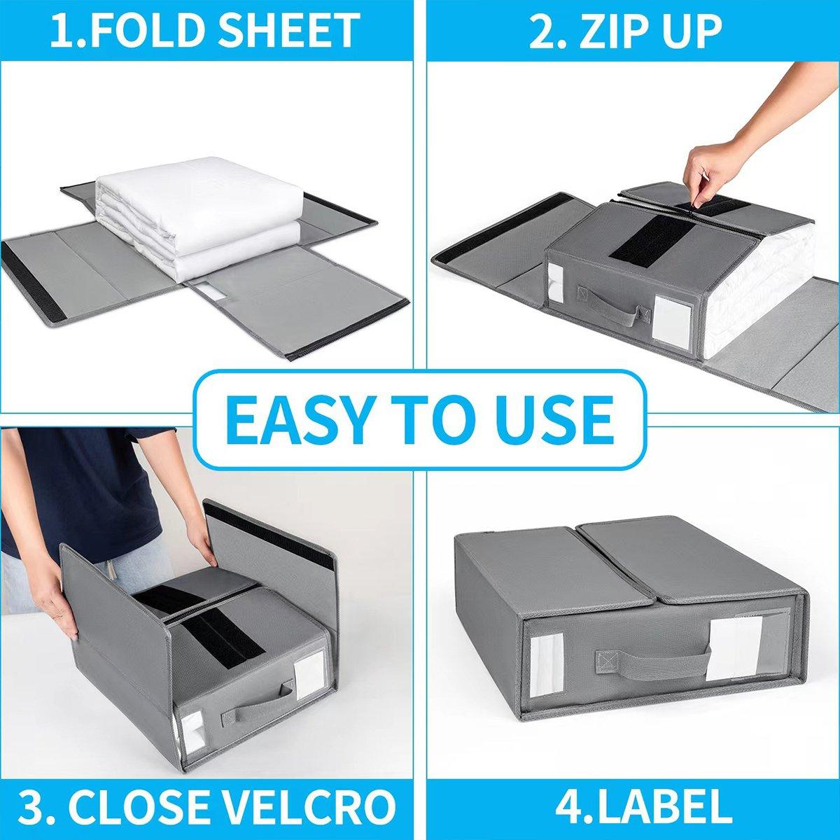 4 Pcs Collapsible Storage Boxes Three Colours | StorageOZ