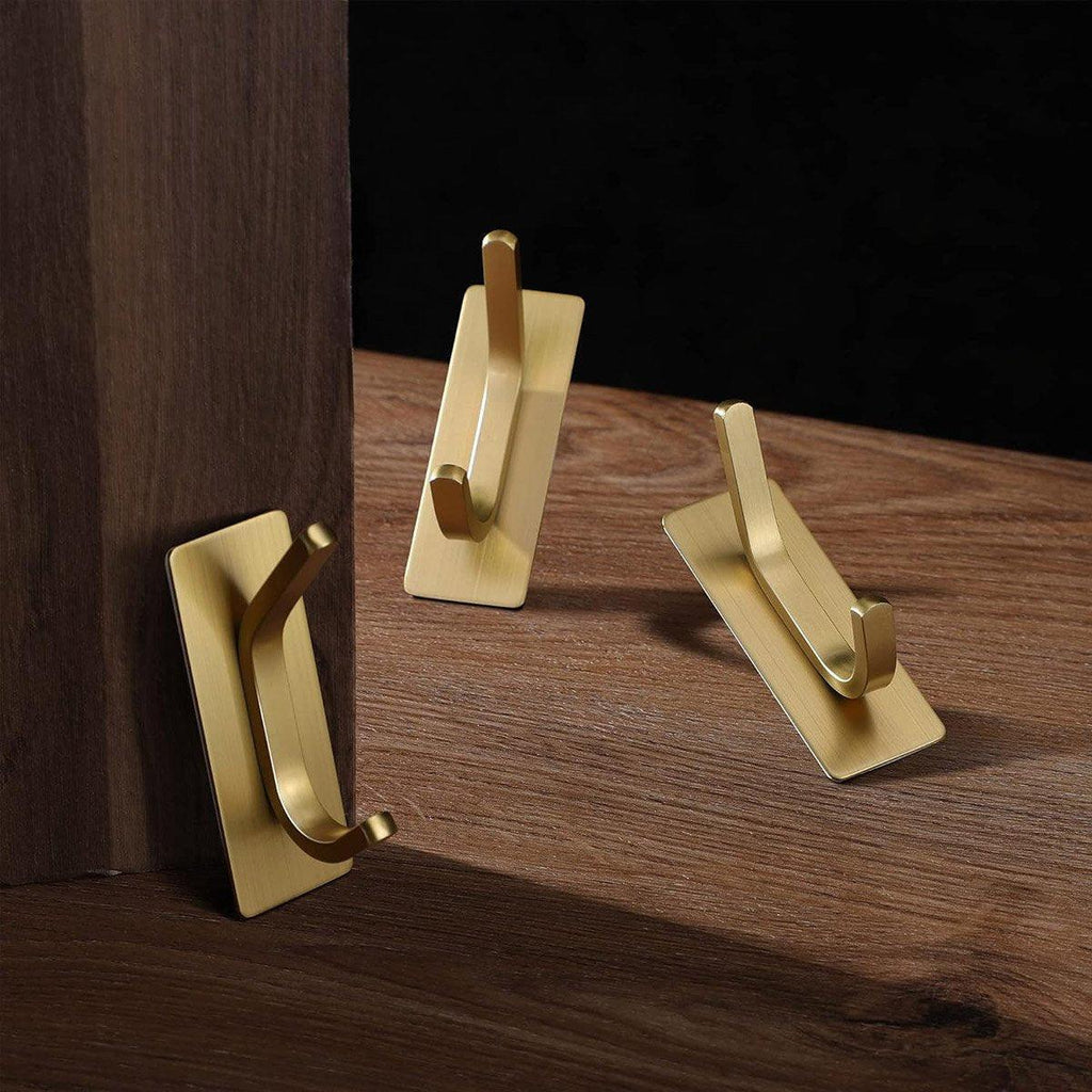 Stainless Steel Adhesive Hooks Gold or Silver | StorageOZ