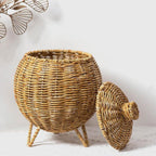 Lidded Rattan Style Basket With or Without Legs | StorageOZ