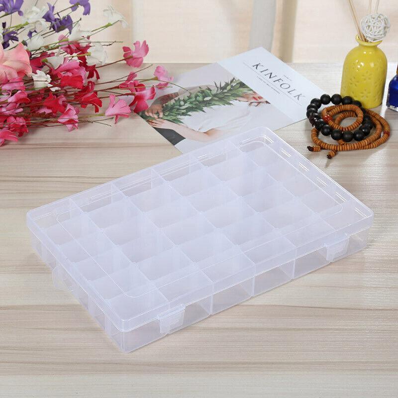 36 Slot Clear Compartment Storage Box Case | StorageOZ