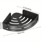 Black Corner Shower Caddy with Drain Slots | StorageOZ