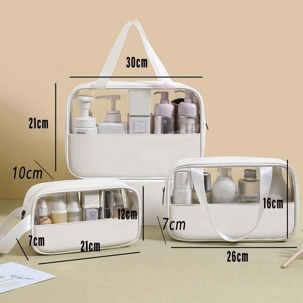 3 Pcs Clear PVC Makeup Bags in Five Colours | StorageOZ