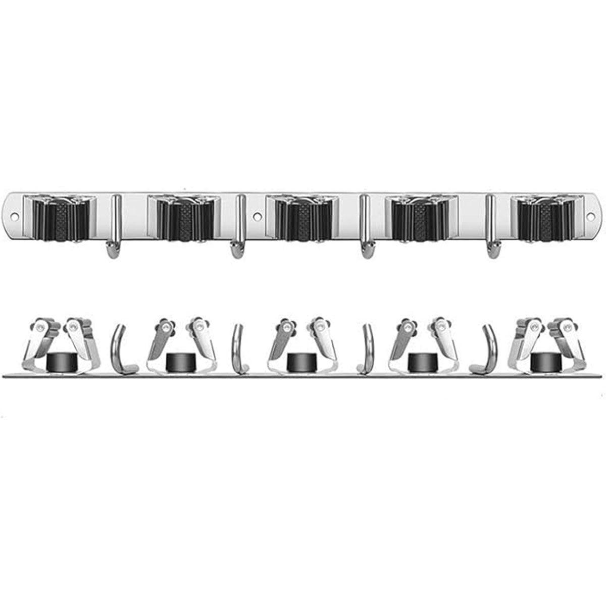304 Steel Punch Free Mop Rack Two Colours | StorageOZ