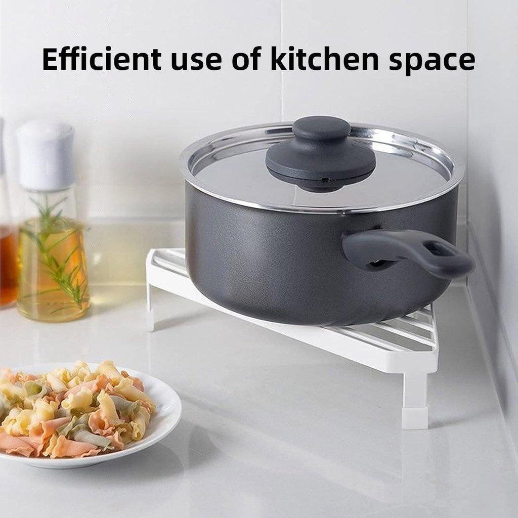 Metal Triangle Corner Kitchen Shelf Two Colours | StorageOZ